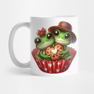 Valentine Frog Couple In A Cupcake Mug